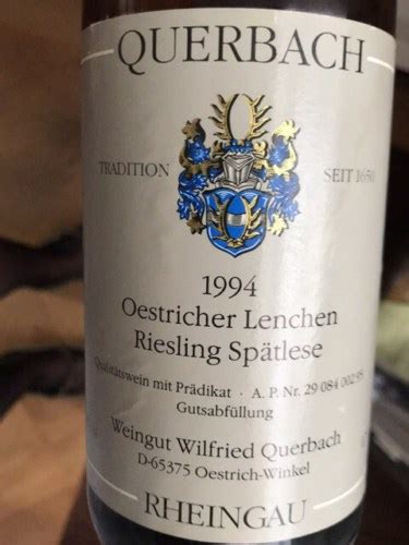 Querbach Oestricher Lenchen Riesling Sp Tlese Vivino Us