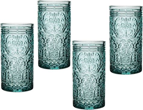 Amazon Godinger Jax Highball Beverage Glass Cup Seafoam Set Of