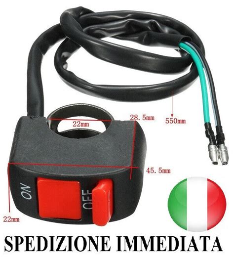 INTERRUTTORE ON OFF MOTO TASTO 2 FILI Switch PULSANTE SCOOTER FRECCE