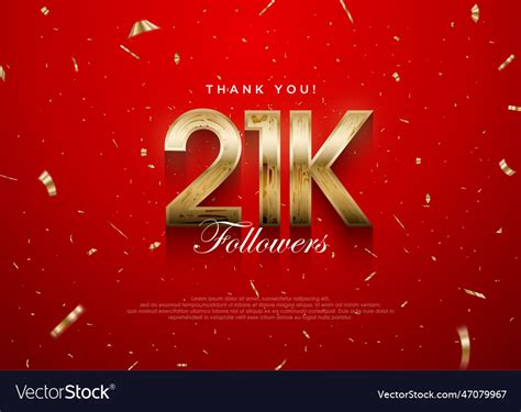 Thank You Followers 21k Background Greeting Vector Image