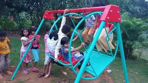 Mild Steel Frp Kids Multi Seater Circular Swing For Play Ground