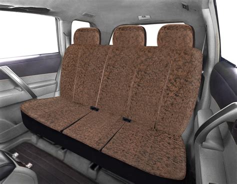 AutoTrends Leatherette Faux Leather Truck Bench Seat Cover, Brown ...