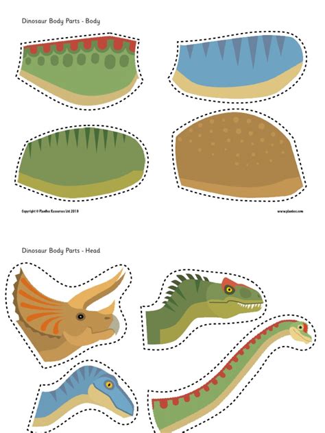 Build A Dinosaur Body Parts Printables Pdf