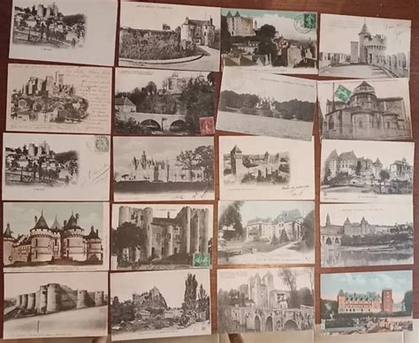 CARTES POSTALES ANCIENNES Château De France Lots De 20 Écrite Ou Timbré