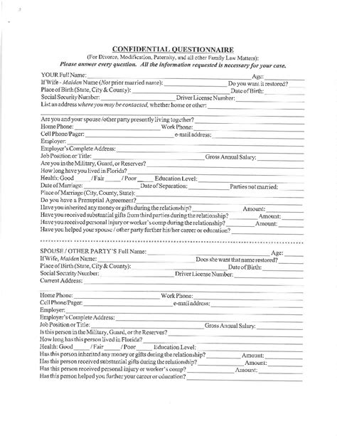 Attorney Client Intake Form Template