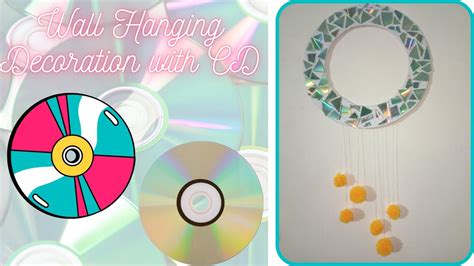 Wall Hanging Decoration With Cd DIY Waste CD Crafts Cdwallhanging