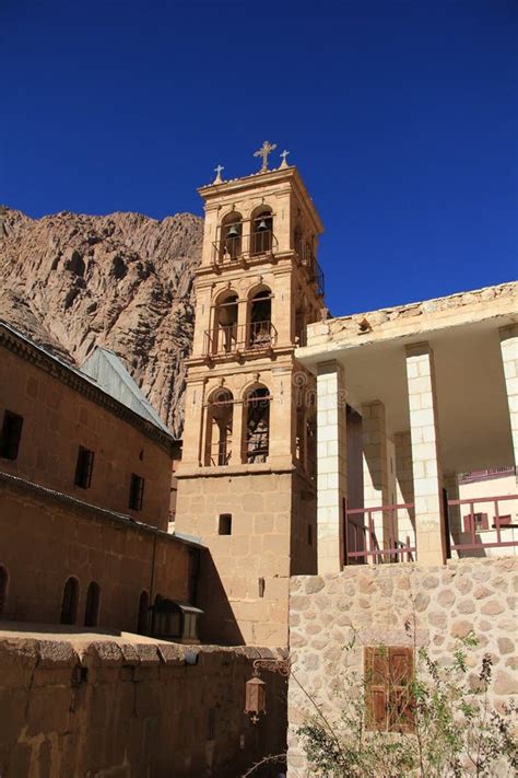 st catherines monastery  egypt stock photo image  mountain brick