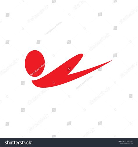 Flying Man Vector Logo Stock Vector Royalty Free 1158601387