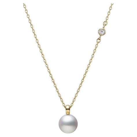 Mikimoto Akoya Cultured Pearl And Diamond Pendant In K White Gold