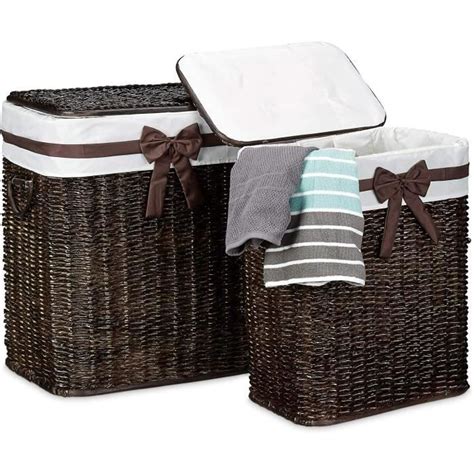 Liwi Panier Linge Lot De Palmier Tress Rectangle Avec Couvercle H