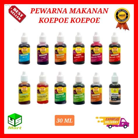 Jual Pewarna Makanan Koepoe Koepoe Kupu Foodgrade Food Coloring 30ml