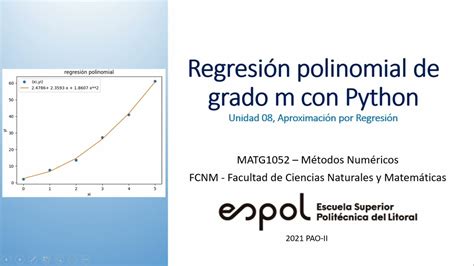 Regresión Polinomial de grado m con Python YouTube