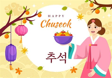 Premium Vector Happy Chuseok Day Vector Illustration Of Korean