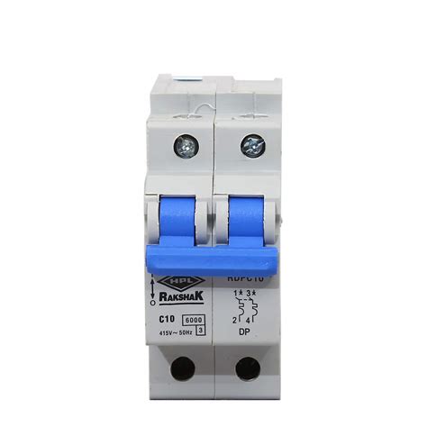 HPL Rakshak Miniature Circuit Breakers MCB 10A Double Pole 6kA C