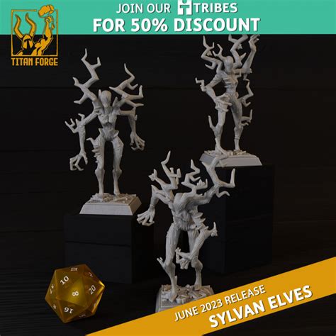 D Printable Sylvan Elves Dryads By Titan Forge Miniatures