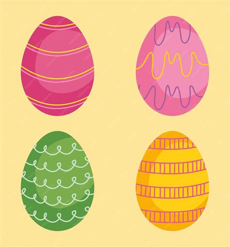 Premium Vector Easter Eggs Icon Set