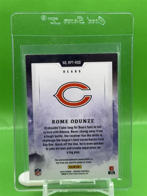 Panini Origins Rome Odunze Rookie Patch Chicago Bears Rc Rpt