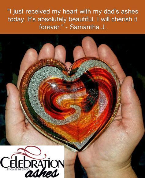 Glass Memorial Heart Infused With Cremation Ash Created By Celebration