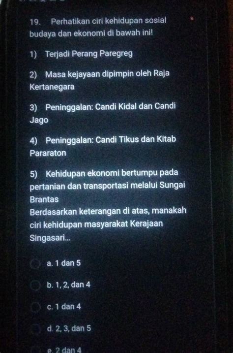 Solved Perhatikan Ciri Kehidupan Sosial Budaya Dan Ekonomi Di