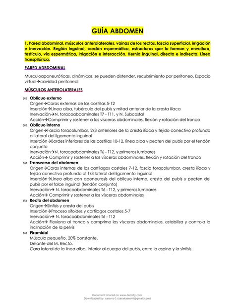 Solution Anatomia Del Abdomen Studypool