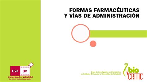 Formas FarmacÉuticas Y VÍas De AdministraciÓn Youtube