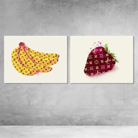 Louis Vuitton Fruit Set Banana Strawberry Fashion Glam Pop Art Modern