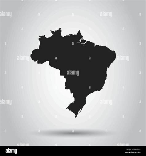 Brazil Vector Map Black Icon On White Background Stock Vector Image