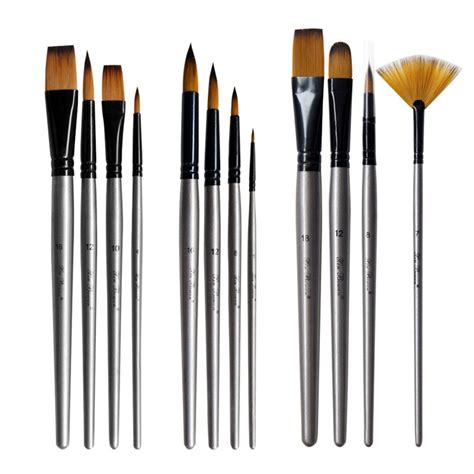 Silver Paint Brushes Set Sets Of Sizes Professional Fine Etsy