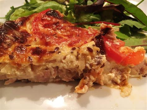 Quiche Sans P Te Au Thon Oignons Et Tomates Aux D Lices De No Mie