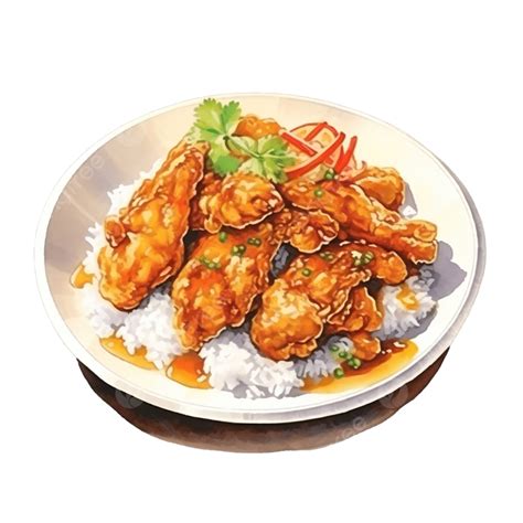 รูปข้าวแกงกะหรี่ไก่กรอบสีน้ำอาหารญี่ปุ่น Png เนื้อ มื้อ อาหารภาพ Png สำหรับการดาวน์โหลดฟรี