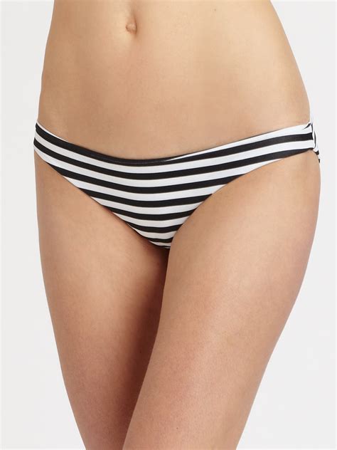 Lyst Mikoh Swimwear Zuma Striped Fullcoverage Bikini Bottom In White