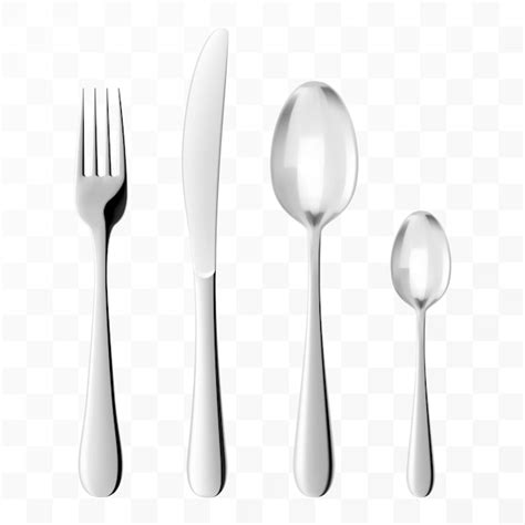 Premium Vector Stainless Steel Glossy Metal Cutlery Isolated On