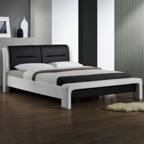 Letto 160 Gallipoli Gihome Ecopelle Bianco Nero Moderno