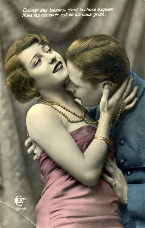 French Postcard Show How To Kiss Romantically From The 1920s ~ Vintage Everyday