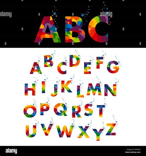 Vector Of Stylized Colorful Font And Alphabet Stock Vector Image Art