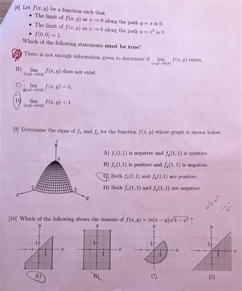 Solved [8] Let F X Y Be A Function Such That The Limit Of