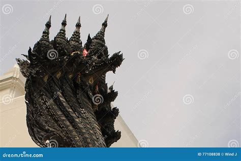 The sevenhead big snake. stock photo. Image of ruins - 77108838