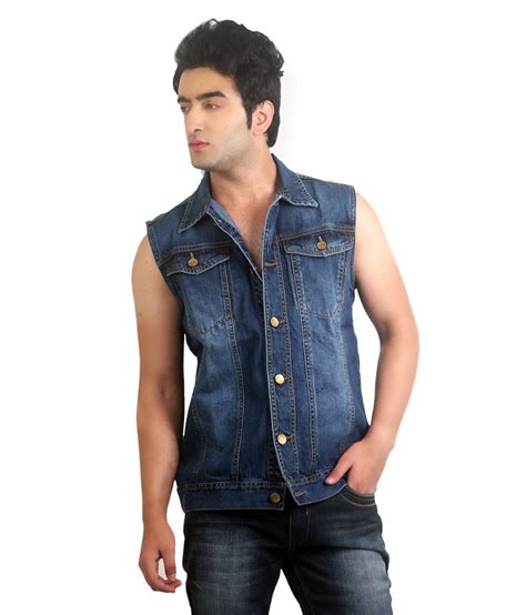 Ripfly Blue Denim Sleeveless Jacket For Men Buy Ripfly Blue Denim