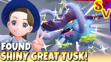 Shiny Great Tusk Found Using Fighting Sandwich Live Shiny Reaction In