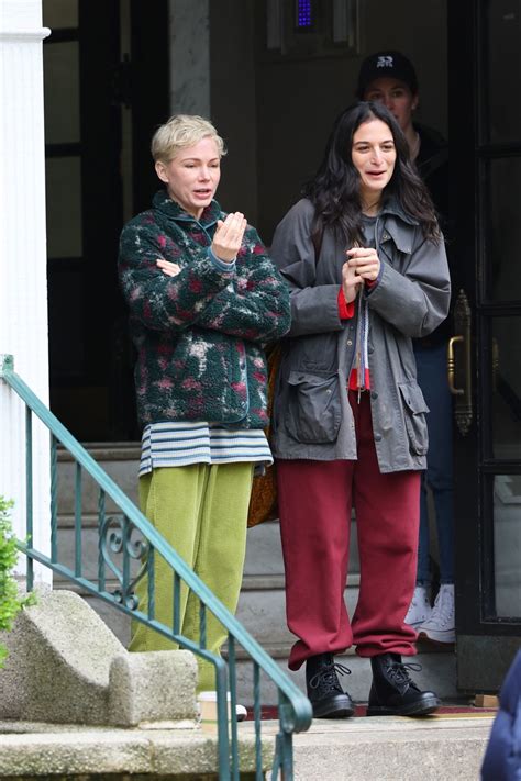 Michelle Williams And Jenny Slate At Dying For Sex Filming Set In Brooklyn 04 18 2024 • Celebmafia