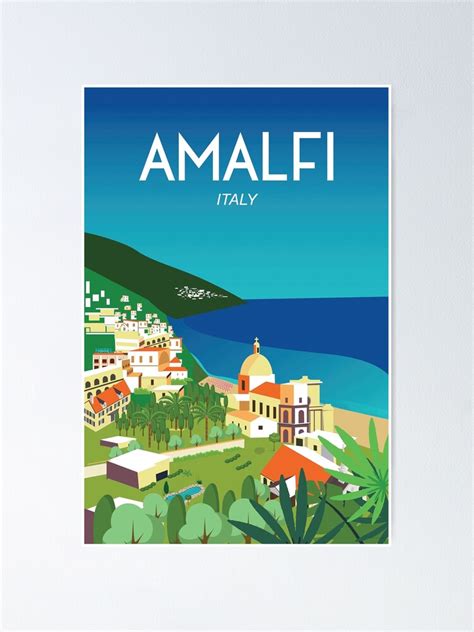 Amalfi Italy Vintage Travel Poster Landscape Poster For Sale By