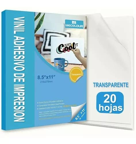 Vinil Para Impresi N Inkjet Transparente Carta Hojas Meses Sin Inter S