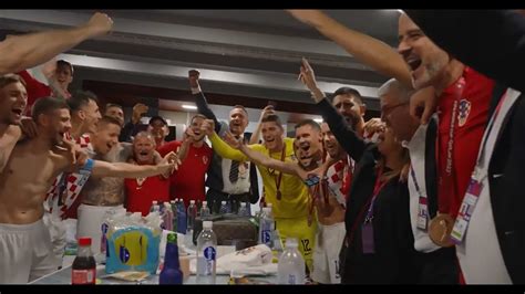 Croatian National Football Team Singing In Dressing Room After Bronze