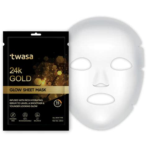 Shop 24k Gold Sheet Mask Luxurious 24 Karat Gold Face Mask Twasa Cosmetics