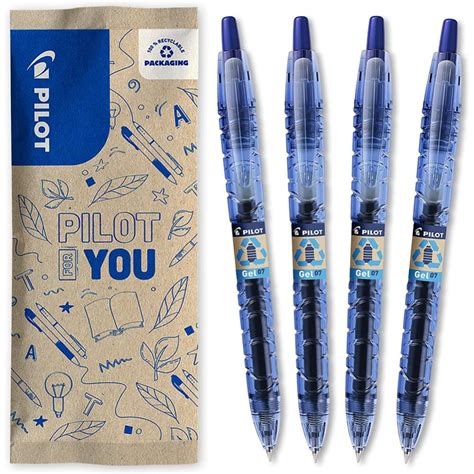 Pilot B2P EcoBall Stylo à Bille Flow Pack Mince Bleu 4 pièces