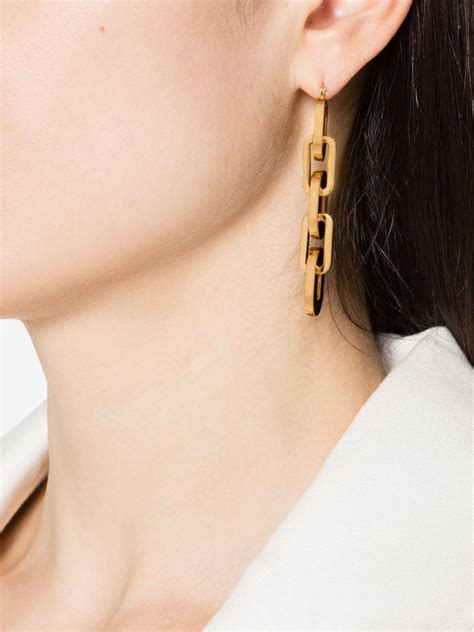 Jil Sander Cable Link Drop Earrings Gold Farfetch