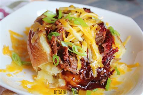 Loaded Brisket Baked Potato Hey Grill Hey Smoked Food Recipes