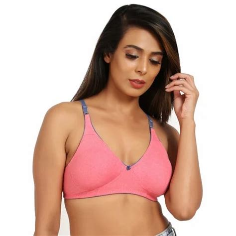 Cotton Women Blue Non Padded T Shirt Bra Plain At Rs 70 Piece In Noida