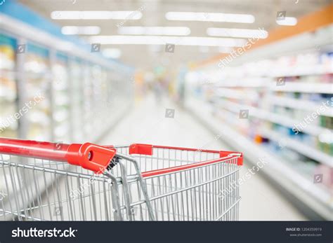 Supermarket Aisle Blur Defocused Background Empty Stock Photo 1204359919 | Shutterstock