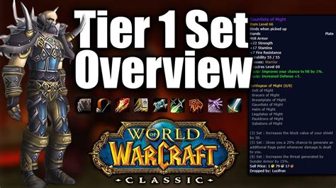 Wow Classic Tier 1 Set Overview Molten Core Youtube